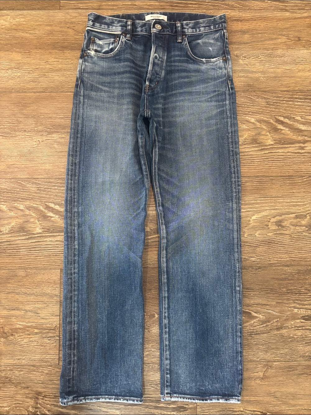 Moussy Vintage Japanese Selvedge Straight Leg Jeans Blue Women's Size 27 est